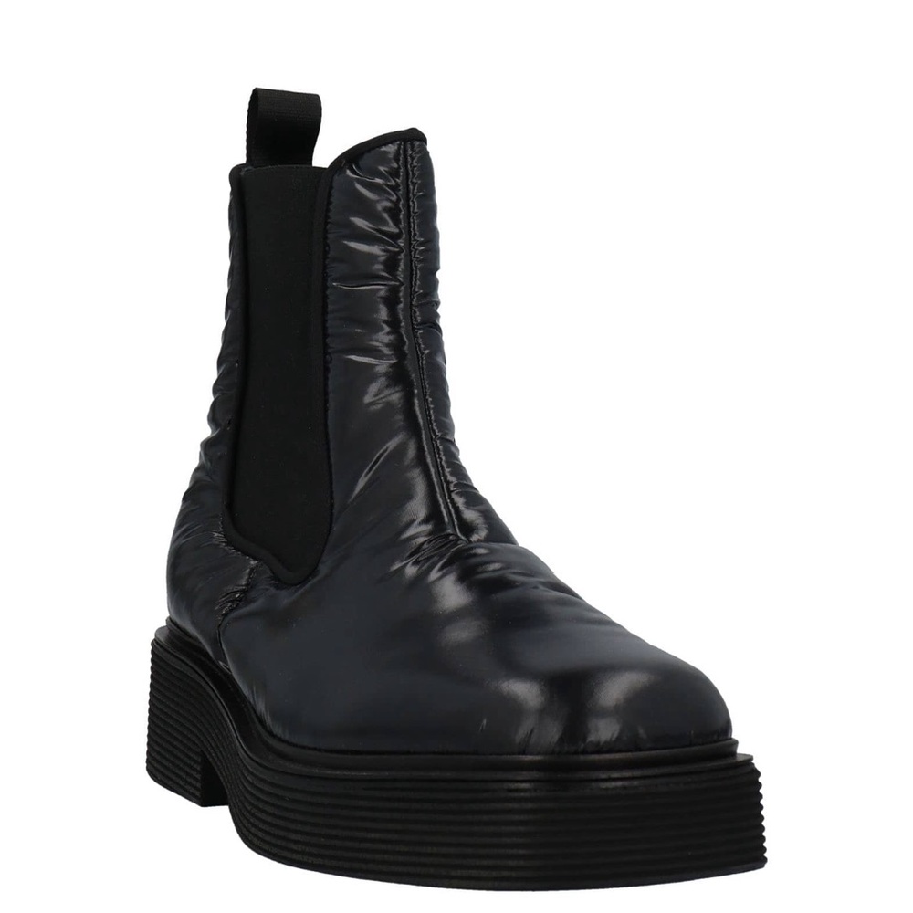Marni Men's Shiny Black Chelsea Quilted Boots
